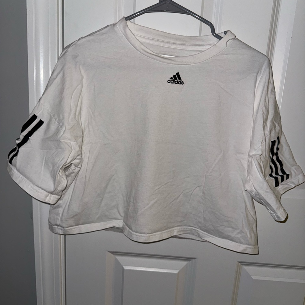 Women’s adidas White Back Cut-Out Cropped T-Shirt
